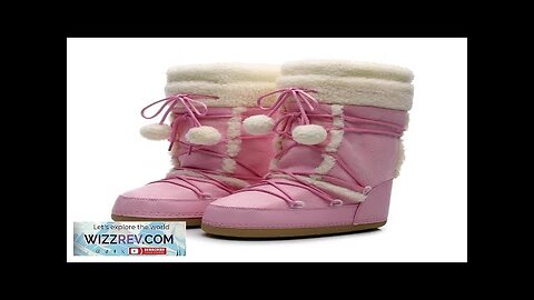 Women's Winter Boots 2024 Women Snow Boots Cold-proof Warm Mid-calf Pink Space Review