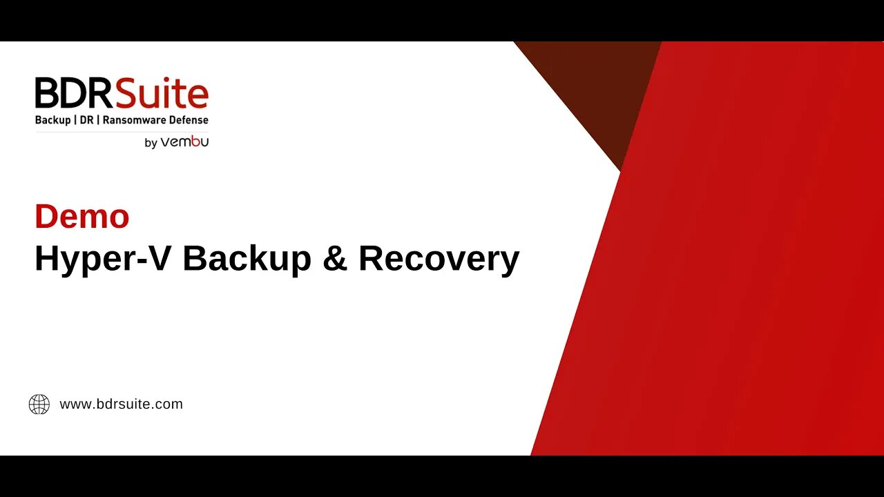 How to Backup and Restore Virtual Machines on Microsoft Hyper-V Server | BDRSuite Demo