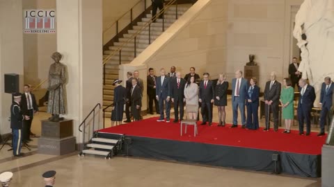 PRESIDENT TRUMP AND THE FIRST LADY ATTEND A PASS IN REVIEW CEREMONY