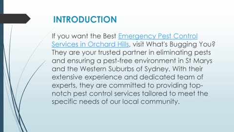 Best Emergency Pest Control Services in Orchard Hills