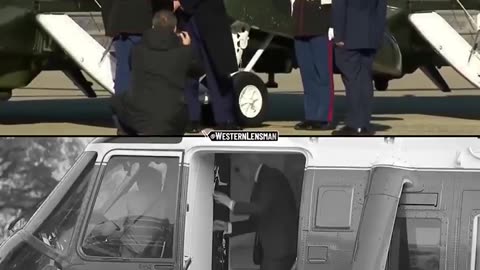 Trump and Biden exiting Marine One. Spot the difference.