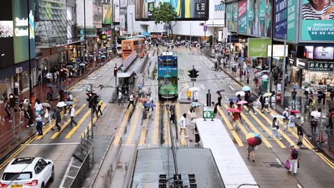 Raining on the street