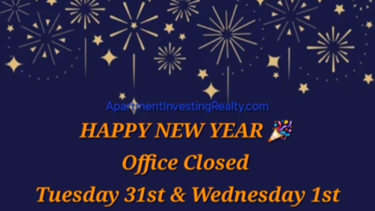 Closed for NYE & New Year's Day ✨️ 🌟