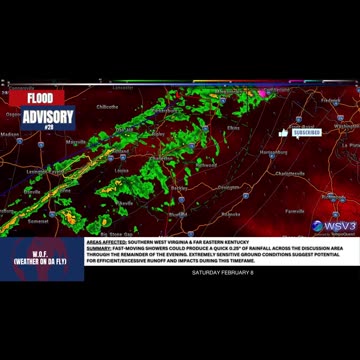 🌧️ Fast Showers: WV & KY Rain Tonight! 2/8/25 #shorts #weather