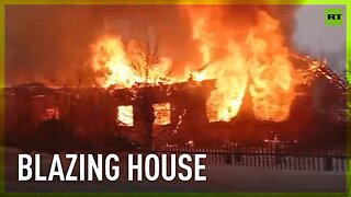 Hellish inferno consumes house in Western Russia