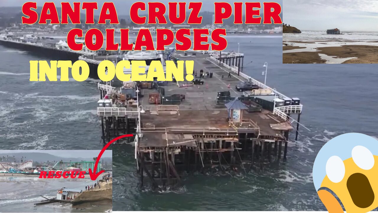 SANTA CRUZ PIER COLLAPSES INTO OCEAN!