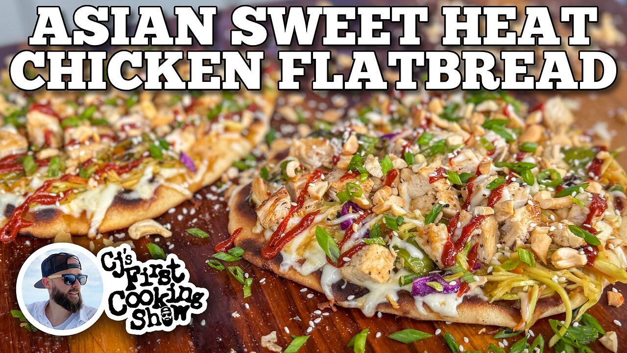 Asian Sweet Heat Chicken Flatbread on the Blackstone Griddle