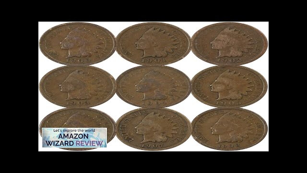 1900-1908 1c Indian Head Cent Penny 9 Coin Collectible Gift Set AG Review