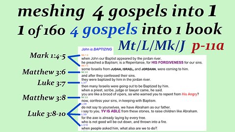 090n 4 gospels into 1 book p11a extras meshing with John Mark&Luke&Matt [Jesus] [bible]