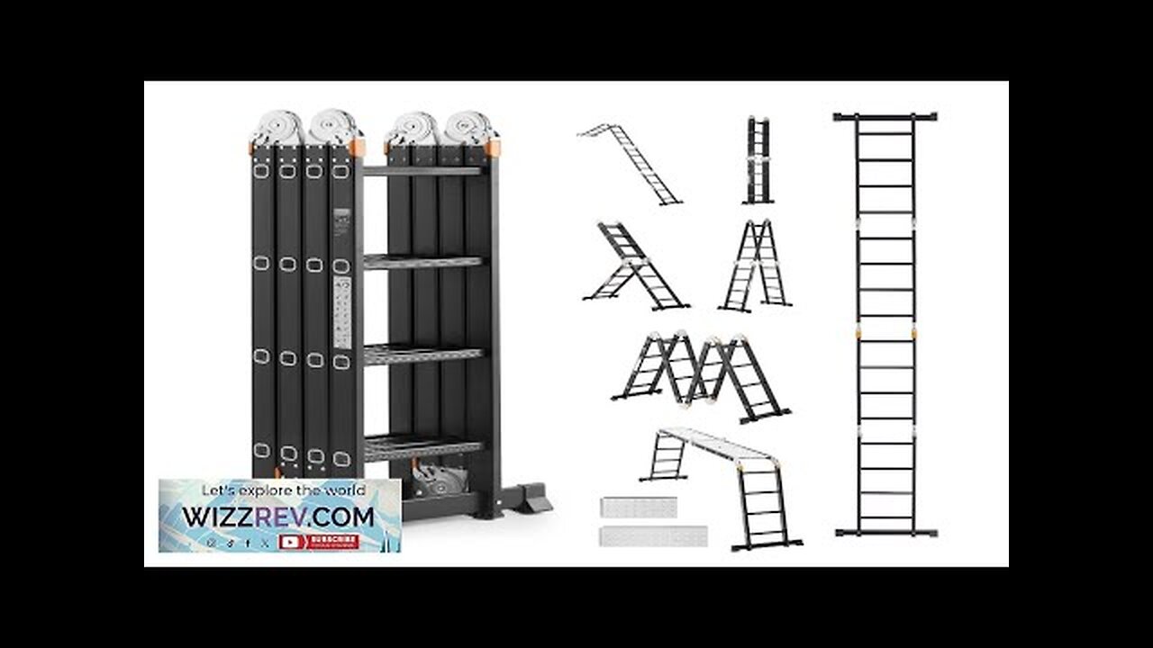 Multi-Purpose Folding Ladder 7-in-1 4 Step 15.5ft with Scaffolding Plank Review