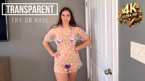 4k Try on Haul Transparent Clothes See through No Bra 