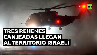 Tres rehenes canjeadas llegan al territorio israelí