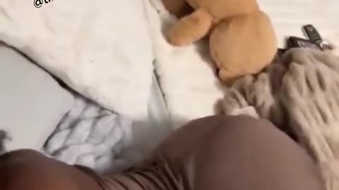 Just relaxing in bed.
			