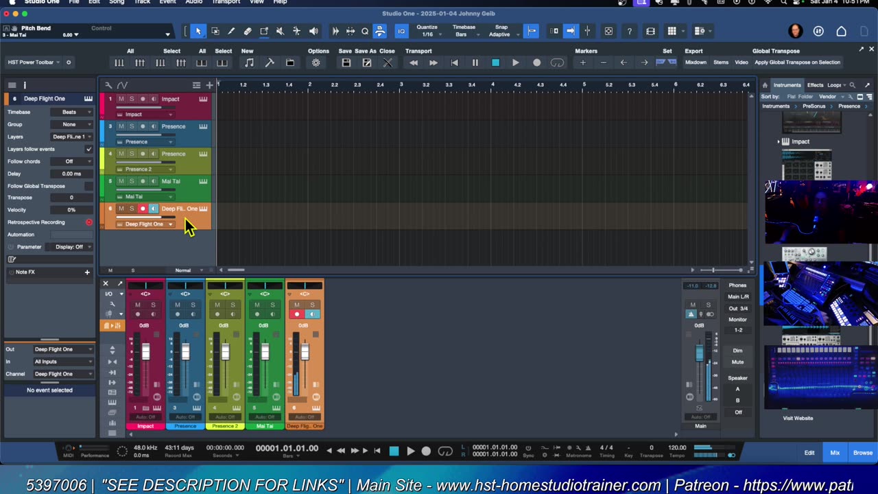 Removing A Track and Its Instrument - Studio One Pro 7 - Home Studio Trainer Show