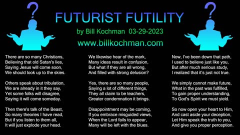 FUTURIST FUTILITY -- an original song by Bill Kochman.