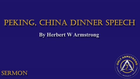 Peking China Dinner Speech