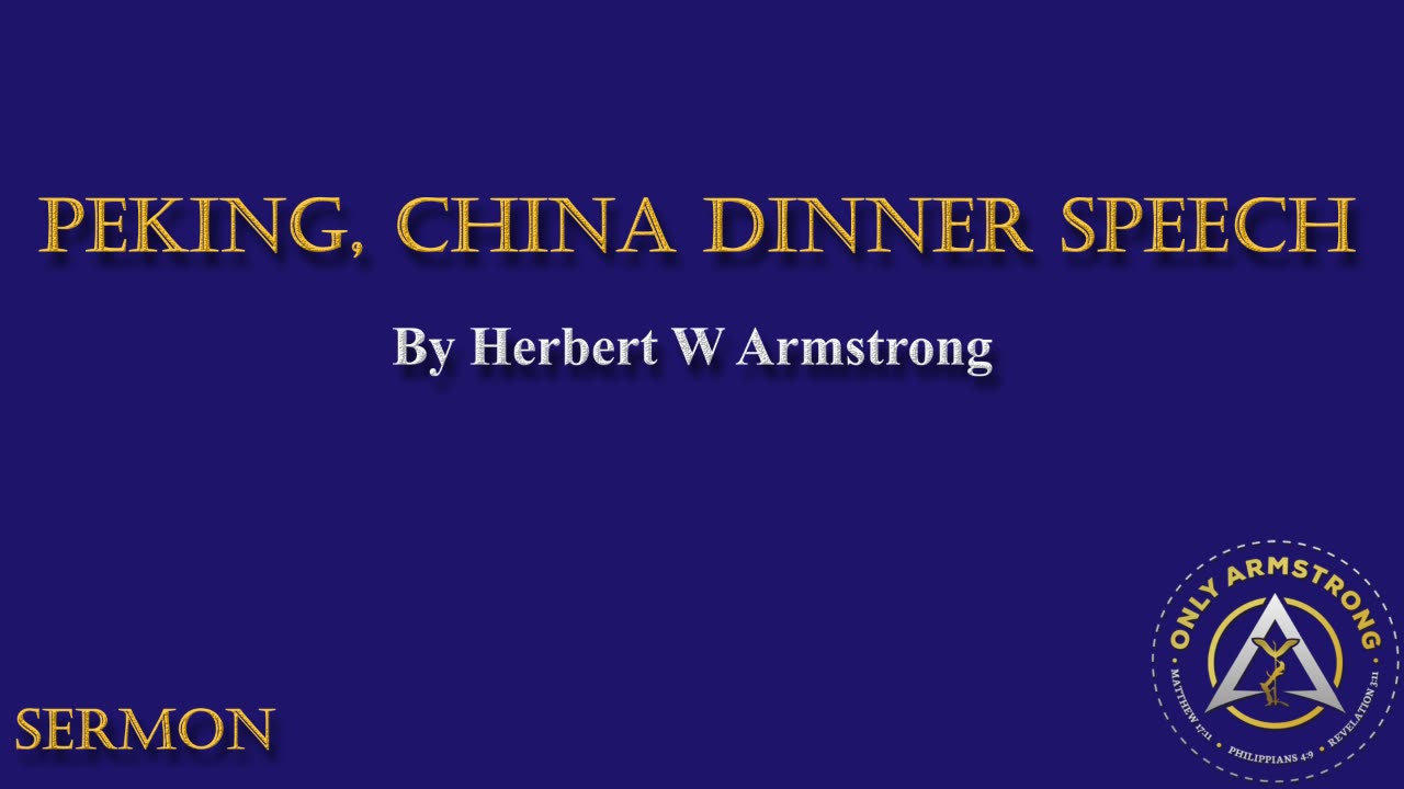 Peking China Dinner Speech