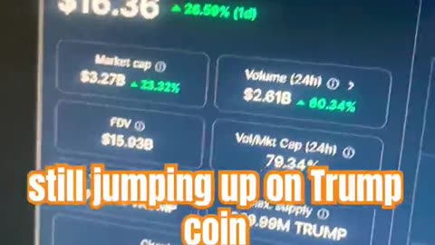 official trump coin up 26% oh! #fyp