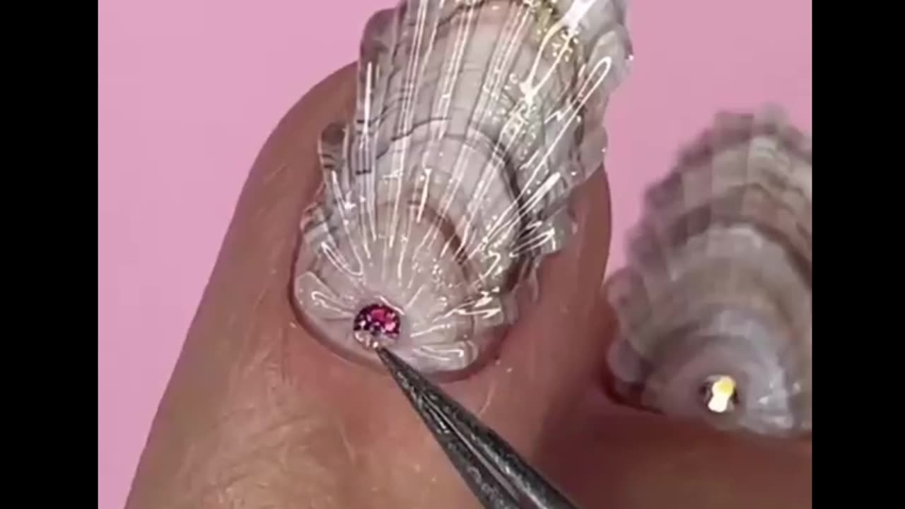 Layered Light Pink Nail Art Design