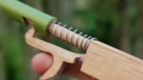 Wooden craft with small bamboo