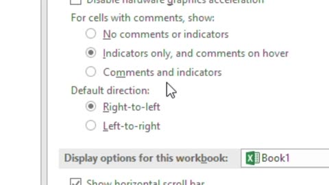 How to change left to right sheet in MS Excel