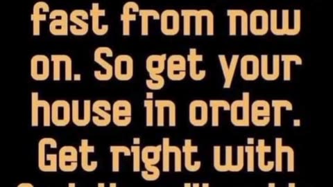 🔺GET YOUR HOUSE IN ORDER - GET RIGHT WITH G-D !