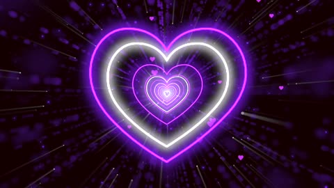 1195. Valentine Love Heart Tunnel Background💜Purple Heart Heart