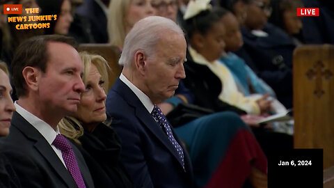 12 days to go: While everyone else looks alert, Creepy Joe drifts off into slumber during service for victims of New Orleans terror attack.