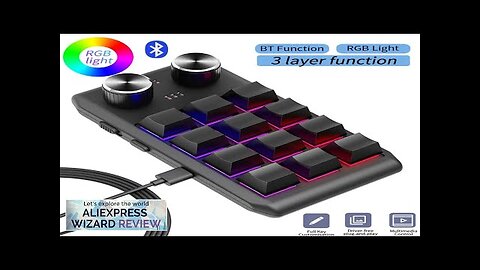 Programming Macro Custom 2 Knob Bluetooth Keyboard RGB 12 Key Copy Paste Review