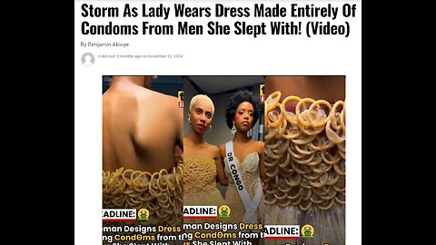She made a dress from used condoms? 🤔🤨🧐