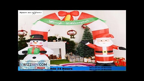 Merry Christmas Inflatable Toy 240cm Led Light Santa Snowman Christmas Door Decoration Review