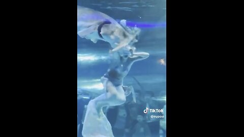 Fish attacks a person inside of an aquarium