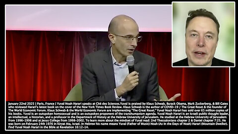 Yuval Noah Harari | "He (Elon) Chose More Effective Ways to Gain Control Over the AI Race. It Seems He (Elon) Gambled On Trump On the Assumption He (Elon) Will Be Given Control Over the AI Race & Be the AI Czar." - 1/22/2025