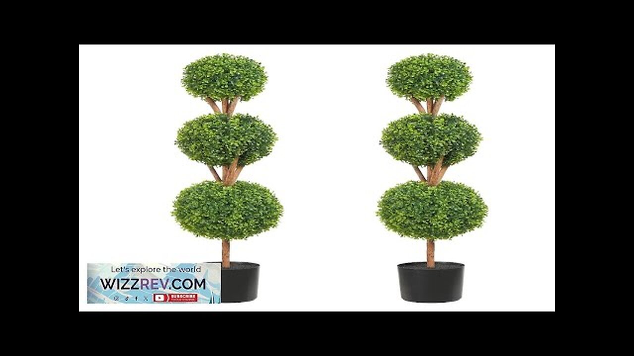 VEVOR Artificial Topiaries Boxwood Trees 48 inch Tall (2 Pieces) 3 Ball-Shape Review