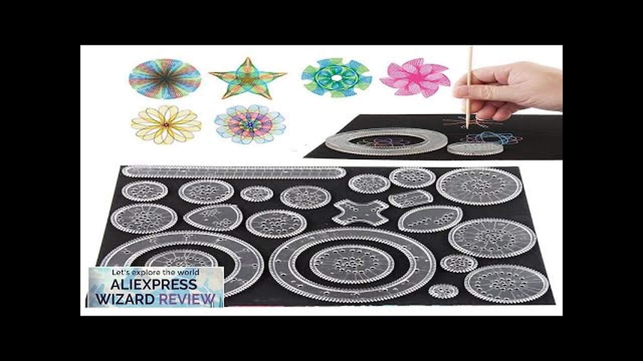 10-33pcs Spirograph Design Arts Craft Kit Classic Amazing Designs Rainbow Magic Scratch Review