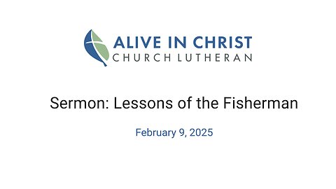 Sermon: Lessons of the Fisherman