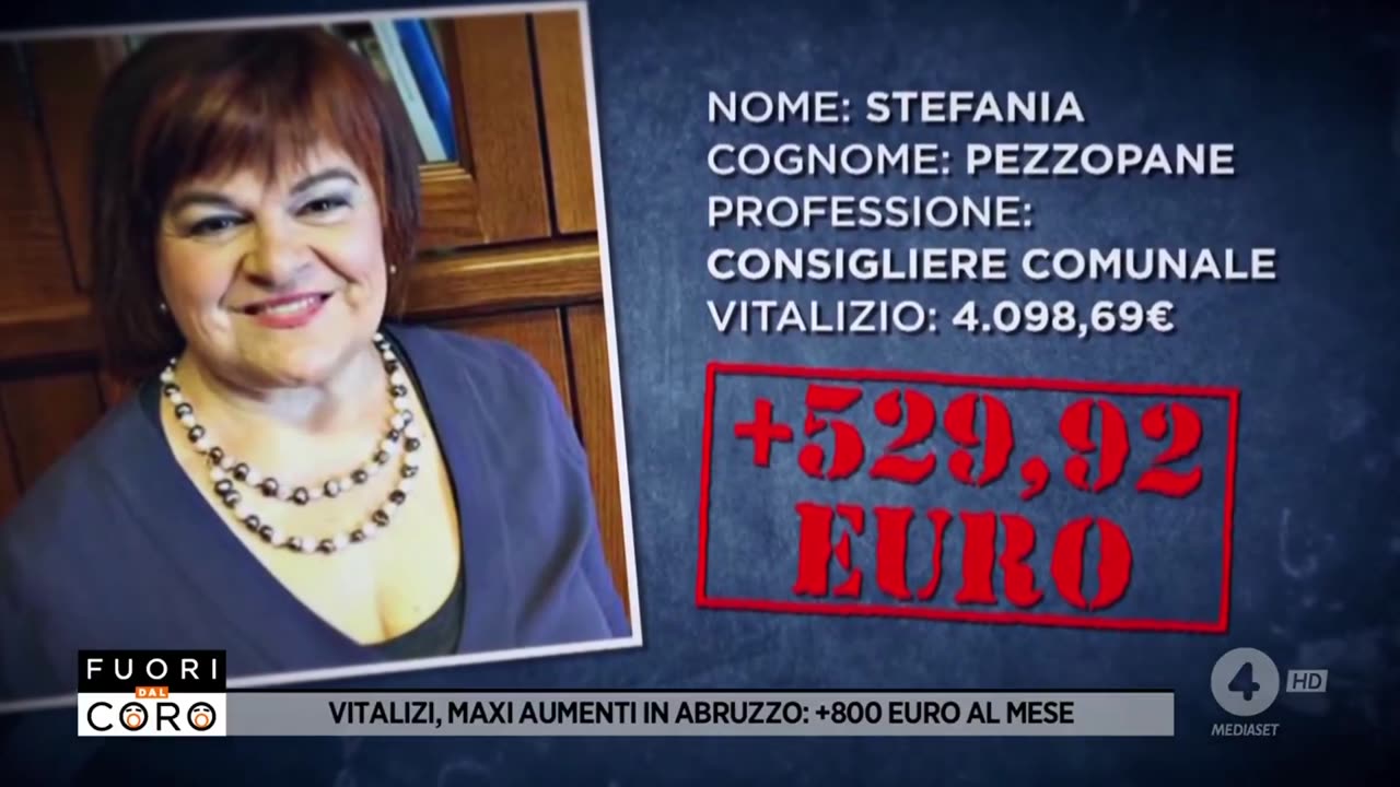 Stefania Pezzopane e l'aumento del vitalizio