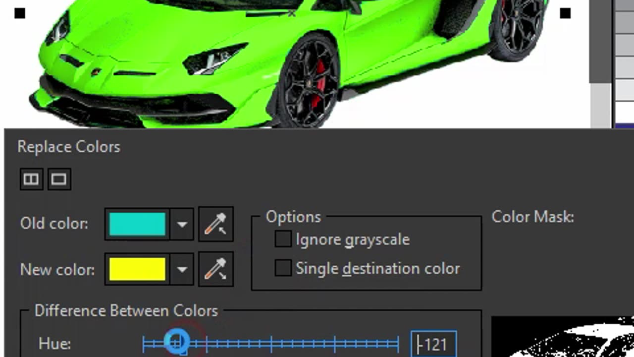 Change image color quickly in coreldraw