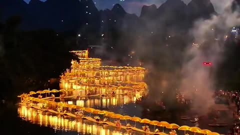 A Giant Dragon Boat Parades 😍🤩⭐