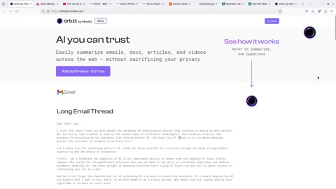 Mozilla Orbit: AI Summarizer Demo 🛠️