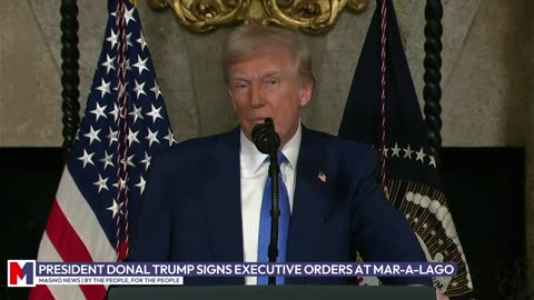 President Trump signs Executive Orders during Briefing at Mar-a-Lago (Feb 18, 2025) [LIVE]