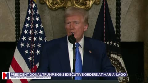 President Trump signs Executive Orders during Briefing at Mar-a-Lago (Feb 18, 2025) [LIVE]