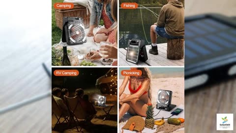 Odoland Portable Solar Camping Fan