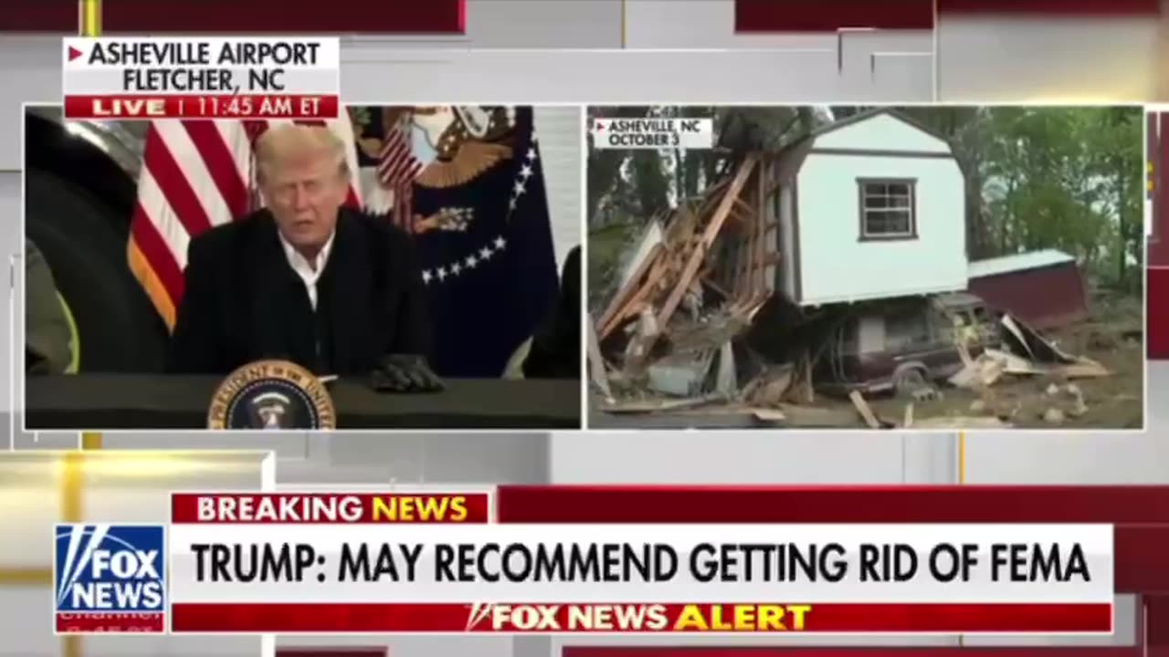 President Trump will likely GET RID OF FEMA! Speaking during Visit to Asheville, North Carolina
