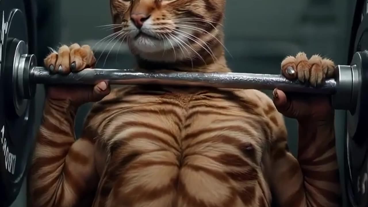 Cat try to fitness