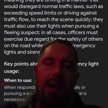 Police using emergency lights!!!!