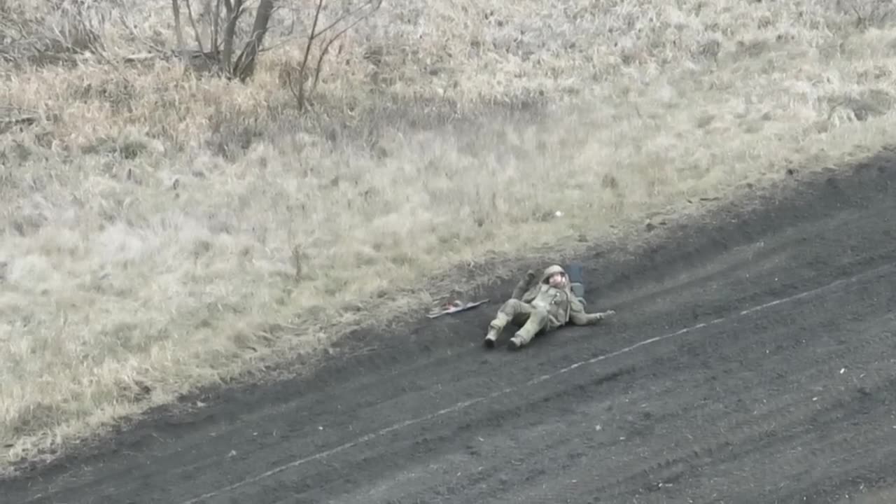 Russian Soldier Walks into the Open