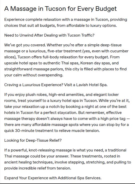A Massage in Tucson for Every Budget