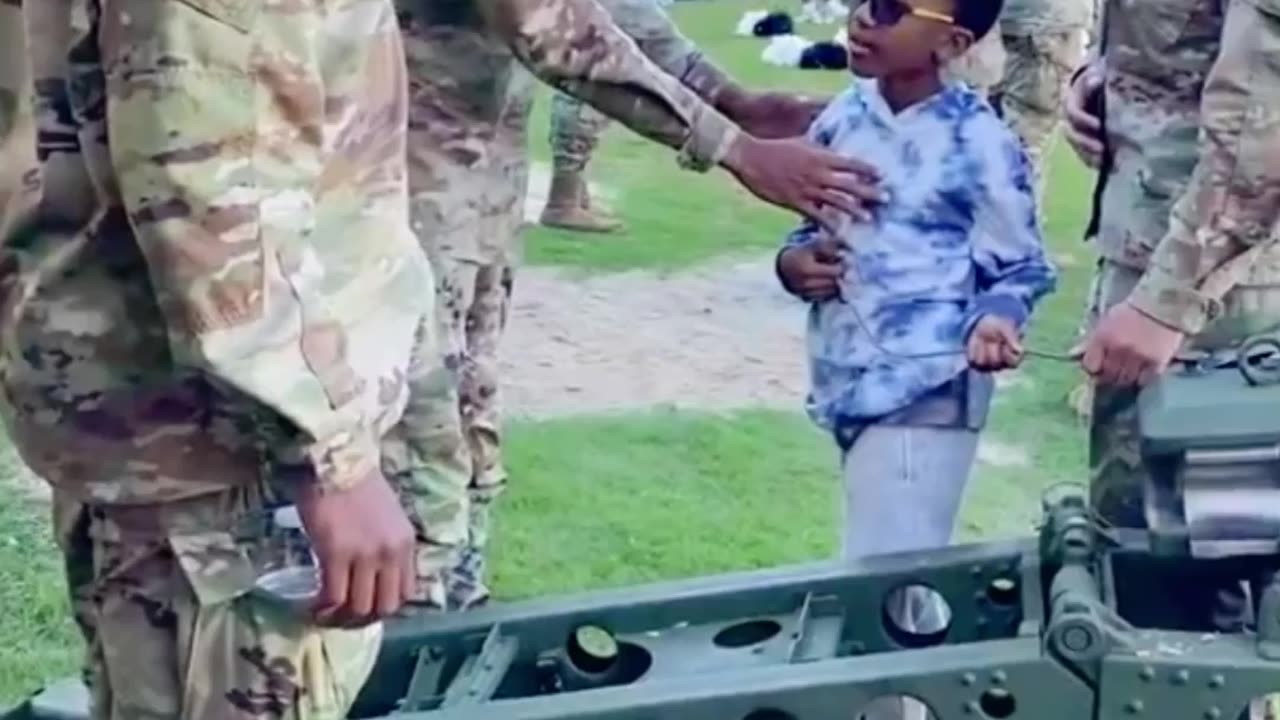 Thrilled Boy Chosen to Fire Cannon with Cadet's Help