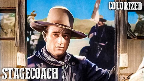 Stagecoach colorized 1939 (John Wayne, Claire Trevor, John Carradine)